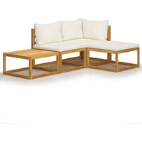 vidaXL Garten-Lounge-Set 4-tlg. creme Akazie