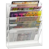 Relaxdays Zeitschriftenhalter Wand, Weiß