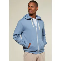 Kapuzensweatjacke, mit Kapuze, kontrast Zipper und kontrast Bänder, Gr. XXL (60/62), hellblau, , 84304206-XXL