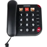 Grundig Telefon Senioren - Festnetztelefon Senioren mit großen Tasten - Seniorentelefon Festnetz mit Foto-Schnelltasten - Telefon Festnetz - Lautsprecher und SOS-Taste - Schwarz