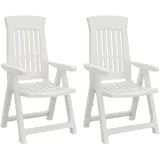 vidaXL Gartenstuhl 63,8 x 95 x 26,6 cm weiß 2 St.