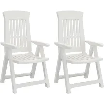 vidaXL Gartenstuhl 63,8 x 95 x 26,6 cm weiß 2 St.