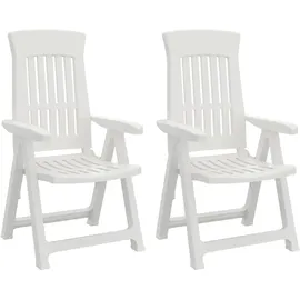 vidaXL Gartenstuhl 63,8 x 95 x 26,6 cm weiß 2 St.