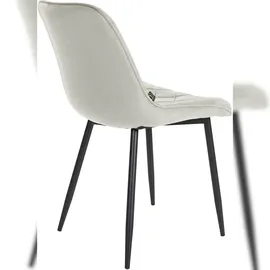 CLP 4er Set Stühle Springs Samt creme