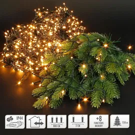 ECD Germany LED Cluster-Lichterkette 8 m Grün