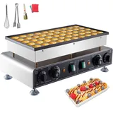 Vevor 50-tlg. Mini-Pfannkuchen-Maker, Dorayaki-Bäcker aus antihaftbeschichtetem Edelstahl, 1800 W kommerzielle elektrische Poffertjes-Grillpfanne,