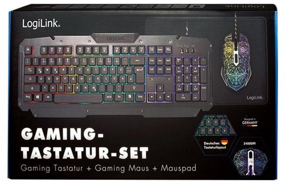 Gaming-Set keyboard mouse and mouspad - Tastatur, Maus und Mousepad-Set - Deutsch - Schwarz