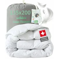 Welldora Komfort Bettdecke 135x200 | Extraweiche Federn & Daunen | Fachärztlich geprüft, Oeko-Tex, Allergiker | RDS Zertifiziert für Tierwohl | Ganzjahres Federbett Daunendecke