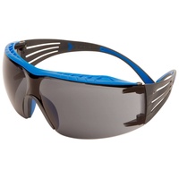 3M SecureFit 400X Schutzbrille, Gestell blau/grau, ScotchgardTM Anti-Fog-Beschichtung (K/N), graue Scheibe, SF402XSGAF-BLU-EU