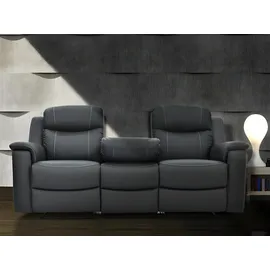 vente-unique Relaxsofa Leder 3-Sitzer - Anthrazit - EVASION