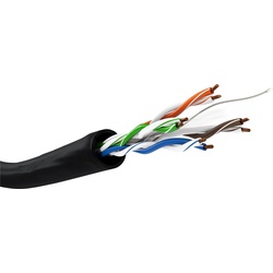 Goobay CAT 6 Outdoor Netzwerkkabel, U/UTP, schwarz - Kupferleiter (CU), AWG 23/1 (solid), Polyethylen-Kabelmantel (PE)