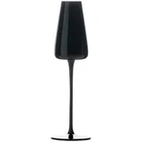 Intirilife 2x Champagner Glas mit modernen Design in Schwarz- 220 ml Füllmenge - Sekt Prosecco Glas Spülmaschinenfest Kristallglas stoßfest