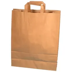 250 Papiertragetaschen Bio Einkaufstüten braun groß 32+12x40cm 70g/m2 Kraft