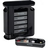 Relaxdays Pillendose 7 Tage, wöchentliche Tablettenbox, 4 Fächer, morgens, mittags, abends, nachts, schwarz