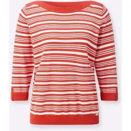 Casual Looks Ringel-Pullover orange / Ecru 50