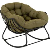 Natur24 Gartenstuhl Cozy Schaukelstuhl Aluminium Olefin Schwarz Grün 97 x 117 x 82 cm grün