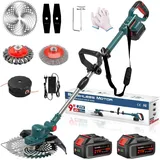 Aorsher Akku Rasentrimmer mit 2× 4000mAh Akkus 21V, 750W Bürstenloser Motor