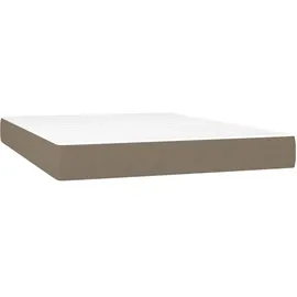 vidaXL Boxspringbett mit Matratze Taupe 140x200 cm Stoff1378209