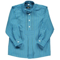 OS-Trachten Trachtenhemd Stere Jungen Langarmhemd mit Riegel unter der Knopfleiste, Schlupfform blau 86/92