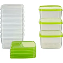 MiraHome Vorratsdosen Sets verschiedene Größen rund/quadratisch grün – Vorratsdosen mit Deckel Luftdicht – Gefrierdosen für Mealprep – Küche – Grün