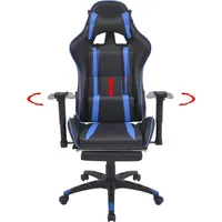 vidaXL Neigbarer Racing-Bürostuhl mit Fußstütze Blau Gaming