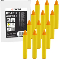 TECPO Fett-Kreide, Reifenmarkierkreide Gelb – 12 Stück, Reifen-Kreide