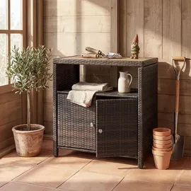 Tectake Gartenschrank Monscia 0,90 x 0,56 m Braun