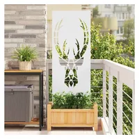 vidaXL Sichtschutz-Leinwand 50 x 140 cm Weiß Stahl