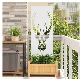 vidaXL Sichtschutz-Leinwand 50 x 140 cm Weiß Stahl