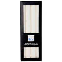 Kerzenfarm Hahn Stearin Stabkerze Set 25 cm weiß 4 St.
