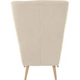 Home Affaire Ohrensessel Sallito Polyester 76 x 109 x 85 cm Beige mit Hocker