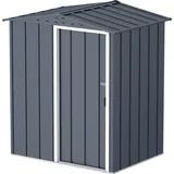 DURAMAXX Duramax Metall Gartenhaus 163x112 Geräteschuppen Garten Gerätehaus Schiebetür, H. 182 x B. 163 x T. 112 cm, Metall