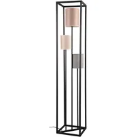 Trio Leuchten Stehleuchte Ross 403100317, Metall Schwarz matt, Schirm