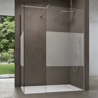 doporro Luxus Duschwand Duschabtrennung 80x80 Walk-In Dusche aus 2 festen Glaselementen mit Stabilisator aus Echtglas 8mm ESG-Sicherheitsglas Klarg...
