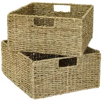 HMF Aufbewahrungskorb, Korb geflochten aus Seegras, 2er Set, passend