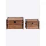 Truhenbank HEINE HOME, braun, B:44+55cm H:25+30cm T:28+35cm, MDF, Holz, Sitzbänke