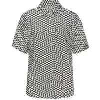 LASCANA Damen Pyjamaoberteil schwarz-weiß gemustert Gr.42