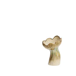 Vase aus Steingut - skulpturale Eleganz 14x20,5 cm