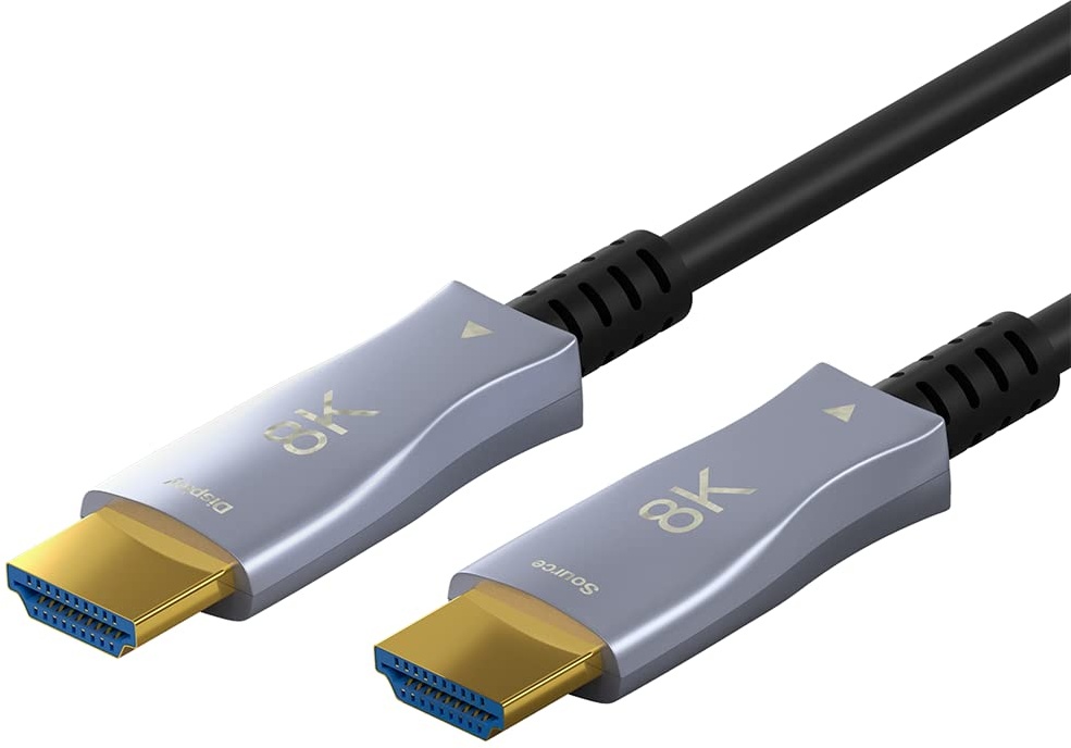 goobay 65558 HDMI Kabel 2.1 (AOC) 10 m / 8 K 60 Hz und 4 K 120 Hz Glasfaserkabel/Optisches HDMI Kabel für HDTV, Beamer, Projektor, Monitor etc. / Aktives AV Kabel