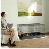 PawHut Kleintierkäfig mit Rampe 61 x 61 x 61 cm schwarz