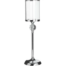 Beliani Kerzenständer Cotui Glas 58 cm Silber