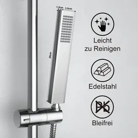 dylin gmbh Duschset mit Duschablage Chrom 70 cm