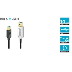 FiberX FX-I545-005 - USB 3.2 Gen1 USB-A / USB-B Kabel - AOC Glasfaser - 5,0m Kab...