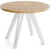 ESSTISCH Ravero runder ausziehbarer, Eiche Braun 100-180/100/77 cm