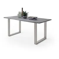 Baumkantentisch >Calabria< in Akazie grau lackiert - 160x76,5x90 (BxHxT)