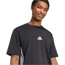 adidas Essentials 3-Streifen Single Jersey Kurzarm-T-Shirt Black / White L