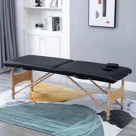 Homcom Massageliege Mobiler Massagetisch Höhenverstellbar Kosmetik Bank Holz