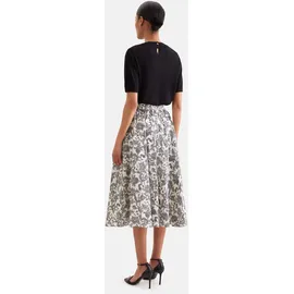 Seidensticker Midirock Damen Floral Schwarz/Weiß 42