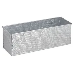 relaxdays Blumenkasten Metall silber rechteckig 40,0 x 13,5 cm