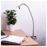 ETC Shop LED Schreib Tisch Lampe Ess Zimmer Lese Klemm Leuchte Chrom Flexo Spot beweglich
